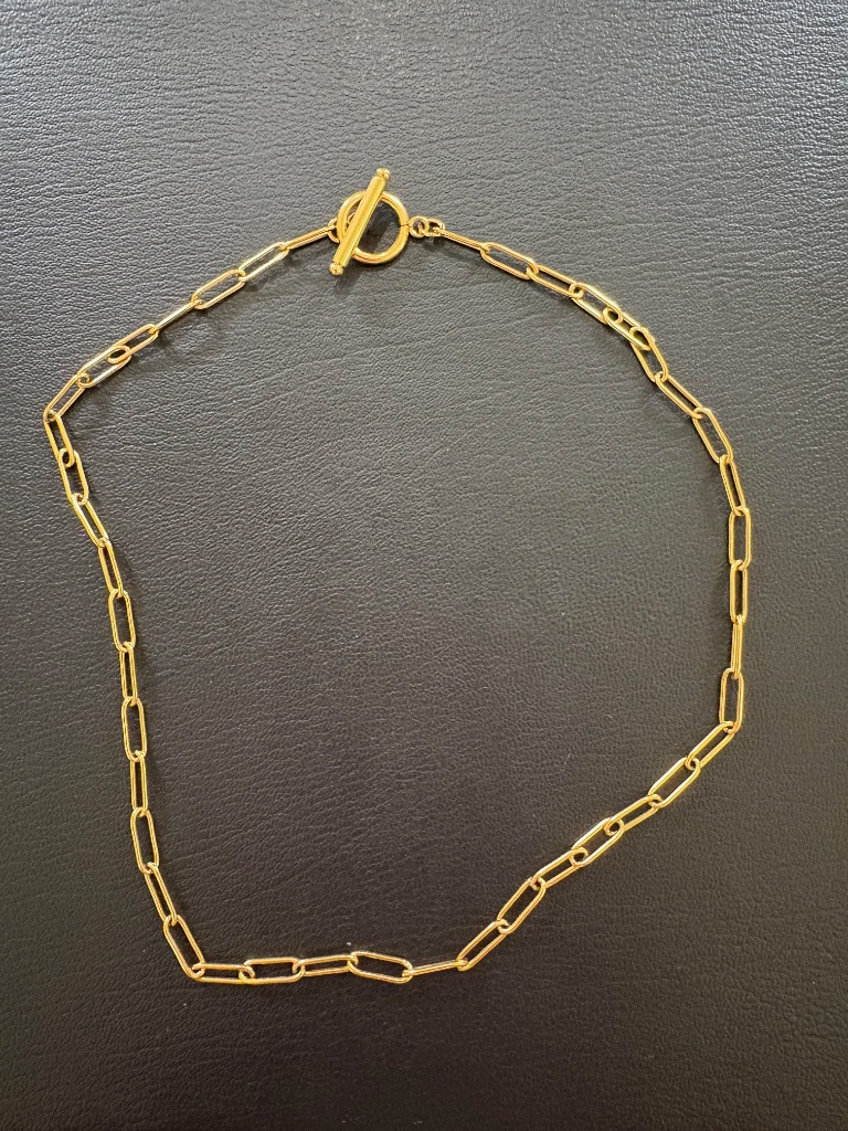 Gold Paperclip Chain Necklace- Atolea